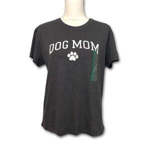 NWT Dog Mom Dark Heather Gray Babydoll Tee T-Shirt Top Paw Print New Medium